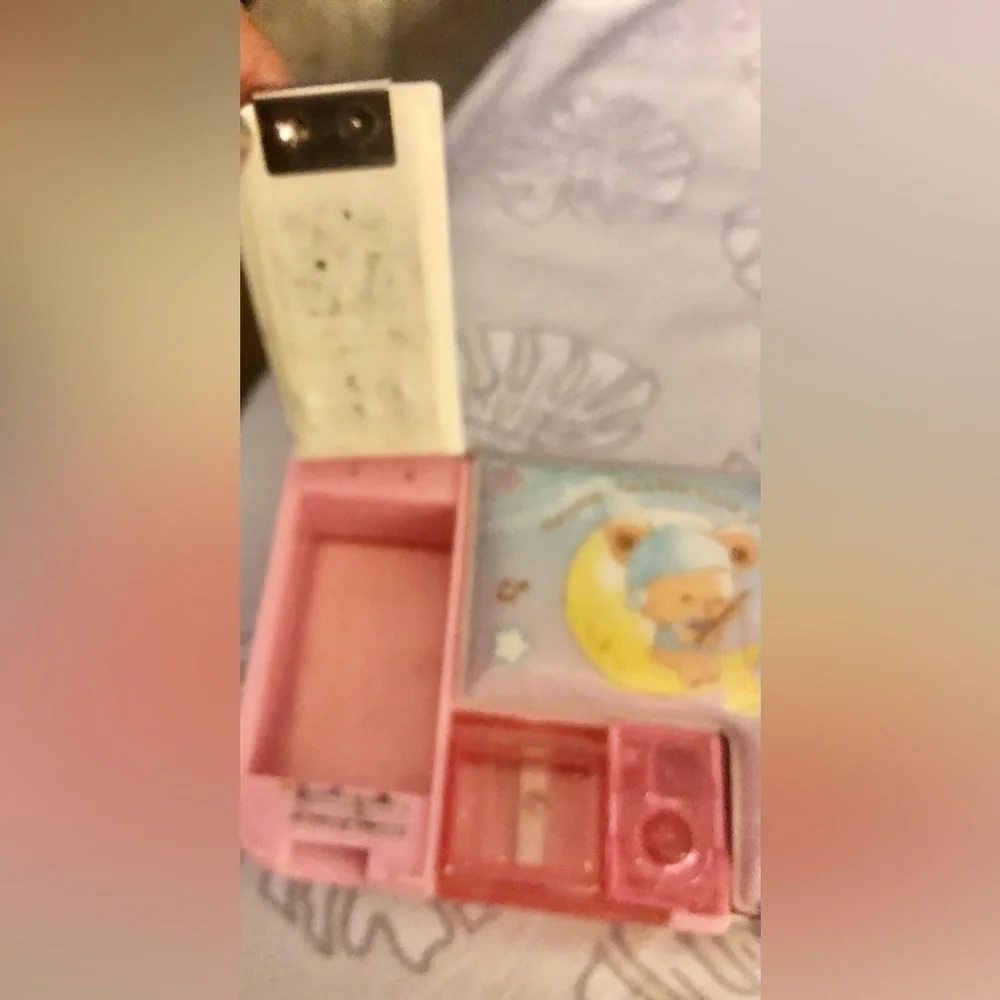 Vintage Sanrio Twinkle Night Bear Padded Pencil Sharpener Case Box
